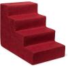 imageBest Pet Supplies Dog Stairs ampamp Steps  Foam Steps for Small Dogs ampamp Cats NonSlip Indoor Balanced Pet Step Support Dog Ramp No Assembly Brown Lattice Print Foldable 3Step 165inch HeightBrick Red