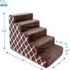 imageBest Pet Supplies Dog Stairs ampamp Steps  Foam Steps for Small Dogs ampamp Cats NonSlip Indoor Balanced Pet Step Support Dog Ramp No Assembly Brown Lattice Print Foldable 3Step 165inch HeightBrown Lattice Print