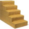 imageBest Pet Supplies Dog Stairs ampamp Steps  Foam Steps for Small Dogs ampamp Cats NonSlip Indoor Balanced Pet Step Support Dog Ramp No Assembly Brown Lattice Print Foldable 3Step 165inch HeightMustard