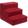 imageBest Pet Supplies Dog Stairs ampamp Steps  Foam Steps for Small Dogs ampamp Cats NonSlip Indoor Balanced Pet Step Support Dog Ramp No Assembly Brown Lattice Print Foldable 3Step 165inch HeightBrick Red