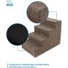 imageBest Pet Supplies Dog Stairs ampamp Steps  Foam Steps for Small Dogs ampamp Cats NonSlip Indoor Balanced Pet Step Support Dog Ramp No Assembly Brown Lattice Print Foldable 3Step 165inch HeightBrown Linen