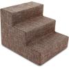 imageBest Pet Supplies Dog Stairs ampamp Steps  Foam Steps for Small Dogs ampamp Cats NonSlip Indoor Balanced Pet Step Support Dog Ramp No Assembly Brown Lattice Print Foldable 3Step 165inch HeightBrown Linen