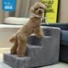 imageBest Pet Supplies Dog Stairs ampamp Steps  Foam Steps for Small Dogs ampamp Cats NonSlip Indoor Balanced Pet Step Support Dog Ramp No Assembly Brown Lattice Print Foldable 3Step 165inch HeightGray