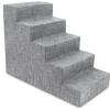 imageBest Pet Supplies Dog Stairs for Small Dogs ampamp Cats Foam Pet Steps Portable Ramp for Couch Sofa and High Bed NonSlip Balanced Indoor Step Support Paw Safe No Assembly  Ash Gray Linen 5Step