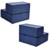 imageBest Pet Supplies Foldable Foam Pet Steps for Small Dogs and Cats Portable Ramp Stairs for Couch Sofa and High Bed Climbing NonSlip Balanced Indoor Step Support Paw Safe  Navy Blue 2Step