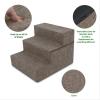 imageBest Pet Supplies Foldable Pet Stairs Cover for Foam Dog Ramps Replacement Slip with NonSlip Step Surface Plush and Soft Fabric Provides Paw Traction and Stability  Gray Linen 2StepBrown Linen