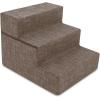 imageBest Pet Supplies Foldable Pet Stairs Cover for Foam Dog Ramps Replacement Slip with NonSlip Step Surface Plush and Soft Fabric Provides Paw Traction and Stability  Gray Linen 2StepBrown Linen
