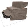 imageBest Pet Supplies Foldable Pet Stairs Cover for Foam Dog Ramps Replacement Slip with NonSlip Step Surface Plush and Soft Fabric Provides Paw Traction and Stability  Gray Linen 2StepBrown Linen