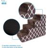 imageBest Pet Supplies Foldable Pet Stairs Cover for Foam Dog Ramps Replacement Slip with NonSlip Step Surface Plush and Soft Fabric Provides Paw Traction and Stability  Gray Linen 2StepBrown Lattice Print