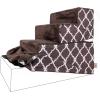 imageBest Pet Supplies Foldable Pet Stairs Cover for Foam Dog Ramps Replacement Slip with NonSlip Step Surface Plush and Soft Fabric Provides Paw Traction and Stability  Gray Linen 2StepBrown Lattice Print