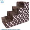 imageBest Pet Supplies Foldable Pet Stairs Cover for Foam Dog Ramps Replacement Slip with NonSlip Step Surface Plush and Soft Fabric Provides Paw Traction and Stability  Gray Linen 2StepBrown Lattice Print