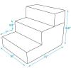 imageBest Pet Supplies Foldable Pet Stairs Cover for Foam Dog Ramps Replacement Slip with NonSlip Step Surface Plush and Soft Fabric Provides Paw Traction and Stability  Gray Linen 2StepPale Teal