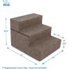 imageBest Pet Supplies Foldable Pet Stairs Cover for Foam Dog Ramps Replacement Slip with NonSlip Step Surface Plush and Soft Fabric Provides Paw Traction and Stability  Gray Linen 2StepBrown Linen