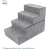 imageBest Pet Supplies Foldable Pet Stairs Cover for Foam Dog Ramps Replacement Slip with NonSlip Step Surface Plush and Soft Fabric Provides Paw Traction and Stability  Gray Linen 2StepGray Linen