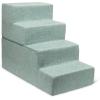 imageBest Pet Supplies Foldable Pet Stairs Cover for Foam Dog Ramps Replacement Slip with NonSlip Step Surface Plush and Soft Fabric Provides Paw Traction and Stability  Gray Linen 2StepPale Teal