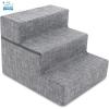 imageBest Pet Supplies Foldable Pet Stairs Cover for Foam Dog Ramps Replacement Slip with NonSlip Step Surface Plush and Soft Fabric Provides Paw Traction and Stability  Gray Linen 2StepGray Linen