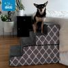 imageBest Pet Supplies Foldable Pet Stairs Cover for Foam Dog Ramps Replacement Slip with NonSlip Step Surface Plush and Soft Fabric Provides Paw Traction and Stability  Gray Linen 2StepGray Linen