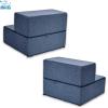 imageBest Pet Supplies Foldable Pet Stairs Cover for Foam Dog Ramps Replacement Slip with NonSlip Step Surface Plush and Soft Fabric Provides Paw Traction and Stability  Gray Linen 2StepNavy Blue