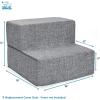 imageBest Pet Supplies Foldable Pet Stairs Cover for Foam Dog Ramps Replacement Slip with NonSlip Step Surface Plush and Soft Fabric Provides Paw Traction and Stability  Gray Linen 2StepGray Linen