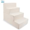 imageBest Pet Supplies Foldable Pet Stairs Cover for Foam Dog Ramps Replacement Slip with NonSlip Step Surface Plush and Soft Fabric Provides Paw Traction and Stability  Gray Linen 2StepIvory