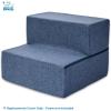 imageBest Pet Supplies Foldable Pet Stairs Cover for Foam Dog Ramps Replacement Slip with NonSlip Step Surface Plush and Soft Fabric Provides Paw Traction and Stability  Gray Linen 2StepNavy Blue