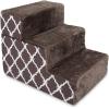 imageBest Pet Supplies Foldable Pet Stairs Cover for Foam Dog Ramps Replacement Slip with NonSlip Step Surface Plush and Soft Fabric Provides Paw Traction and Stability  Gray Linen 2StepBrown Lattice Print