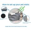 imageBest Pet Supplies Foldable Pet Stairs Cover for Foam Dog Ramps Replacement Slip with NonSlip Step Surface Plush and Soft Fabric Provides Paw Traction and Stability  Gray Linen 2StepGray Linen