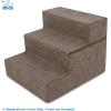 imageBest Pet Supplies Foldable Pet Stairs Cover for Foam Dog Ramps Replacement Slip with NonSlip Step Surface Plush and Soft Fabric Provides Paw Traction and Stability  Gray Linen 2StepBrown Linen