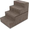 imageBest Pet Supplies Foldable Pet Stairs Cover for Foam Dog Ramps Replacement Slip with NonSlip Step Surface Plush and Soft Fabric Provides Paw Traction and Stability  Gray Linen 2StepBrown Linen