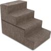 imageBest Pet Supplies Foldable Pet Stairs Cover for Foam Dog Ramps Replacement Slip with NonSlip Step Surface Plush and Soft Fabric Provides Paw Traction and Stability  Gray Linen 2StepBrown Linen