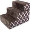 imageBest Pet Supplies Foldable Pet Stairs Cover for Foam Dog Ramps Replacement Slip with NonSlip Step Surface Plush and Soft Fabric Provides Paw Traction and Stability  Gray Linen 2StepBrown Lattice Print