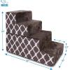 imageBest Pet Supplies Foldable Pet Stairs Cover for Foam Dog Ramps Replacement Slip with NonSlip Step Surface Plush and Soft Fabric Provides Paw Traction and Stability  Gray Linen 2StepBrown Lattice Print