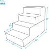 imageBest Pet Supplies Foldable Pet Stairs Cover for Foam Dog Ramps Replacement Slip with NonSlip Step Surface Plush and Soft Fabric Provides Paw Traction and Stability  Gray Linen 2StepGray Linen