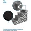 imageBest Pet Supplies Foldable Pet Stairs Cover for Foam Dog Ramps Replacement Slip with NonSlip Step Surface Plush and Soft Fabric Provides Paw Traction and Stability  Gray Linen 2StepGray Lattice Print