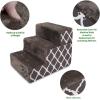 imageBest Pet Supplies Foldable Pet Stairs Cover for Foam Dog Ramps Replacement Slip with NonSlip Step Surface Plush and Soft Fabric Provides Paw Traction and Stability  Gray Linen 2StepBrown Lattice Print