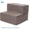 imageBest Pet Supplies Foldable Pet Stairs Cover for Foam Dog Ramps Replacement Slip with NonSlip Step Surface Plush and Soft Fabric Provides Paw Traction and Stability  Gray Linen 2StepBrown Linen