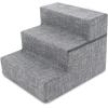 imageBest Pet Supplies Foldable Pet Stairs Cover for Foam Dog Ramps Replacement Slip with NonSlip Step Surface Plush and Soft Fabric Provides Paw Traction and Stability  Gray Linen 2StepGray Linen