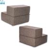 imageBest Pet Supplies Foldable Pet Stairs Cover for Foam Dog Ramps Replacement Slip with NonSlip Step Surface Plush and Soft Fabric Provides Paw Traction and Stability  Gray Linen 2StepBrown Linen