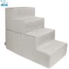 imageBest Pet Supplies Foldable Pet Stairs Cover for Foam Dog Ramps Replacement Slip with NonSlip Step Surface Plush and Soft Fabric Provides Paw Traction and Stability  Gray Linen 2StepSand
