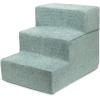 imageBest Pet Supplies Foldable Pet Stairs Cover for Foam Dog Ramps Replacement Slip with NonSlip Step Surface Plush and Soft Fabric Provides Paw Traction and Stability  Gray Linen 2StepPale Teal