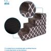 imageBest Pet Supplies Foldable Pet Stairs Cover for Foam Dog Ramps Replacement Slip with NonSlip Step Surface Plush and Soft Fabric Provides Paw Traction and Stability  Gray Linen 2StepBrown Lattice Print