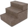 imageBest Pet Supplies Foldable Pet Stairs Cover for Foam Dog Ramps Replacement Slip with NonSlip Step Surface Plush and Soft Fabric Provides Paw Traction and Stability  Gray Linen 2StepBrown Linen