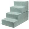 imageBest Pet Supplies Foldable Pet Stairs Cover for Foam Dog Ramps Replacement Slip with NonSlip Step Surface Plush and Soft Fabric Provides Paw Traction and Stability  Gray Linen 2StepPale Teal