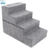 imageBest Pet Supplies Foldable Pet Stairs Cover for Foam Dog Ramps Replacement Slip with NonSlip Step Surface Plush and Soft Fabric Provides Paw Traction and Stability  Gray Linen 2StepGray Linen
