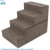 imageBest Pet Supplies Foldable Pet Stairs Cover for Foam Dog Ramps Replacement Slip with NonSlip Step Surface Plush and Soft Fabric Provides Paw Traction and Stability  Gray Linen 2StepBrown Linen