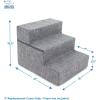 imageBest Pet Supplies Foldable Pet Stairs Cover for Foam Dog Ramps Replacement Slip with NonSlip Step Surface Plush and Soft Fabric Provides Paw Traction and Stability  Gray Linen 2StepGray Linen