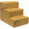 imageBest Pet Supplies Foldable Pet Stairs Cover for Foam Dog Ramps Replacement Slip with NonSlip Step Surface Plush and Soft Fabric Provides Paw Traction and Stability  Gray Linen 2StepMustard