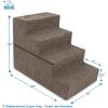 imageBest Pet Supplies Foldable Pet Stairs Cover for Foam Dog Ramps Replacement Slip with NonSlip Step Surface Plush and Soft Fabric Provides Paw Traction and Stability  Gray Linen 2StepBrown Linen