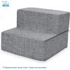 imageBest Pet Supplies Foldable Pet Stairs Cover for Foam Dog Ramps Replacement Slip with NonSlip Step Surface Plush and Soft Fabric Provides Paw Traction and Stability  Gray Linen 2StepGray Linen