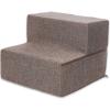imageBest Pet Supplies Foldable Pet Stairs Cover for Foam Dog Ramps Replacement Slip with NonSlip Step Surface Plush and Soft Fabric Provides Paw Traction and Stability  Gray Linen 2StepBrown Linen